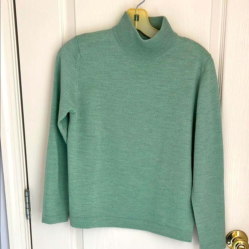 Sutton Studio Green Cowl Turtleneck Sweater